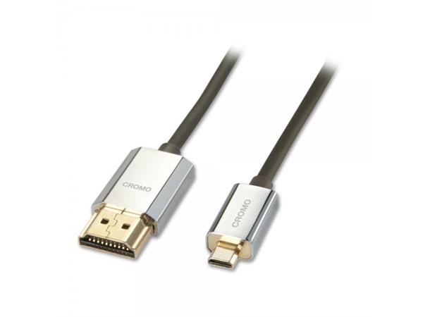 Lindy MicroHDMI - HDMI HEC -  4,5 m Thin HDMI Kabel m/Ethernet Sort Aktiv 4K